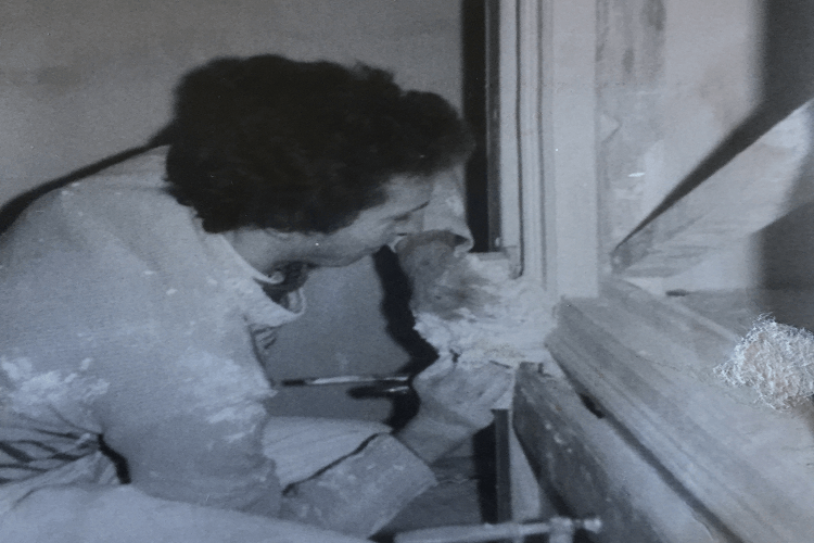 Jean-Louis Nimsgern à la plâtrerie d'Albi en 1982